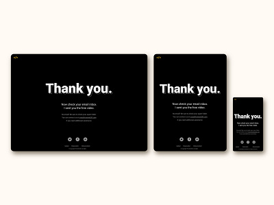 thank you page for FrontEnd30 website / UI design branding thank you page ui ui design web design