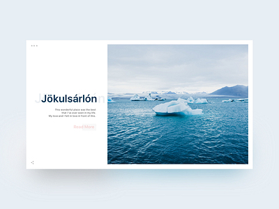 Jökulsárlón - Article article dribbble iceland magazine minimal photography ui webdesign