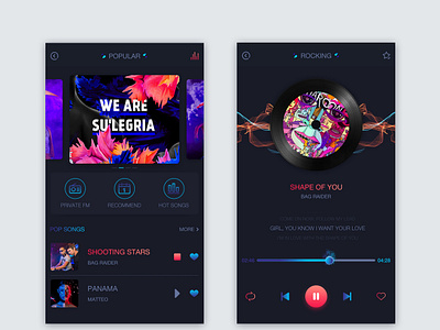 Witness the power of music ui ux 动态效果 插图 设计