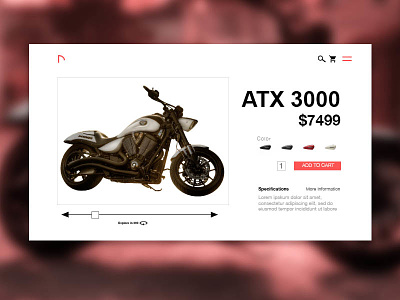 Motorbike Product Page UI design ecommerce shop ui