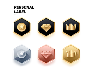 personl label icon gold icon win
