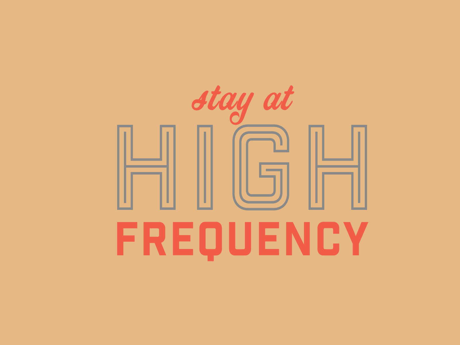 high frequency animation neon sign text typography
