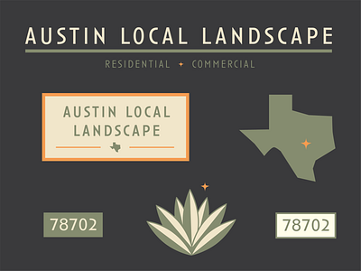 Austin Local Landscape agave austin brand design brand identity branding illustrator landscape texas type