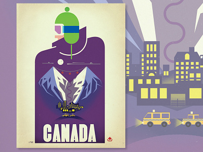 Whistler, Full Moon canada mountain olympics poster retro ski snowboard texture travel vector vintage whistler