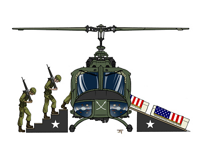 'Nam casket casualty cold war controversial death editorial helicopter illustration soldier soviet vietnam war