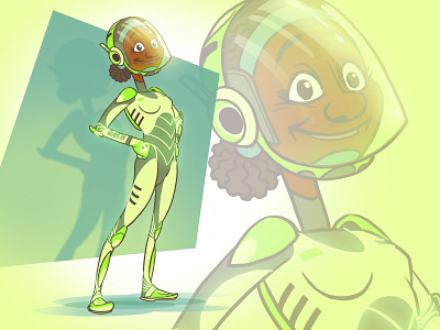 Character Concept Illustration african american character concept energy future tech hi tech power space suit teen teenager youth