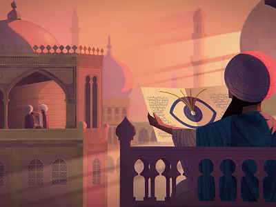 'Islamic Golden Age' - Digital Painting from Documentary ancient history ancient medicine baghdad documentary dusk eye eye doctor history islam light beam medical diagram medicine painting scholar sun rays sunset