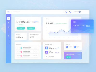 Crypto Fund Dashboard clean crypto dashboard design ico token ui