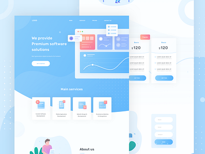 Development services landing page character clean dashboard design icon illustration ui ux vector webdesig