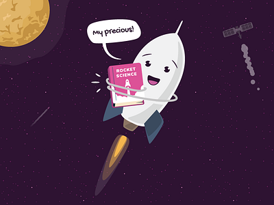 Rocket Science character cute fancy funny happy illustration precious printed material rocket science softnauts space