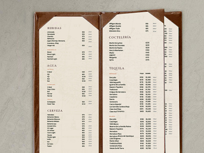 Drinks Menu - Macario Restaurant branding fine dining menu food brand graphic design menu design mexican food menu