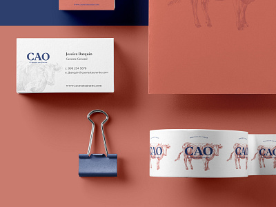 CAO Stationery brand design brand designer brand identity branding branding concept branding design cow logo illustration logo logo design steakhouse