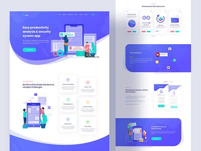 Landing Page Exploration agency website animation app application branding design digital marketing illustration landingpage product template typography ui ux website