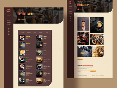 Coffee Shop Website Inner Pages Exploration agency website branding coffee coffee shop design illustration landingpage payment product typography ui ui design ux uxdesign web