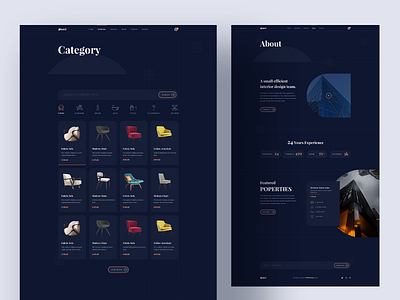 Interior & Architecture Web Template agency website branding buy decro design furniture design furniture store furniture website illustration interaction design interior interior architecture interior design landingpage online product sell shop ui ux