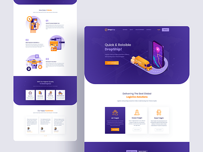 Logistics Delivery Service Website Homepage agency website delivery delivery service design digital marketing drop ship illustration landingpage logistic logistics product ui ux