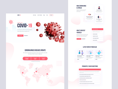 COVID-19 Social Awareness Landing Page agency website awerness corona corona virus covid covid19 design healthcare illustration landingpage product ui ux