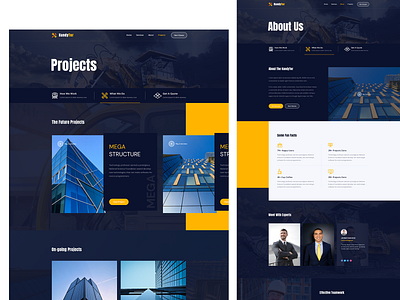 HandyTor Construction Website Template agency website architecture branding builder construction design illustration landingpage logo product project ui ux vector