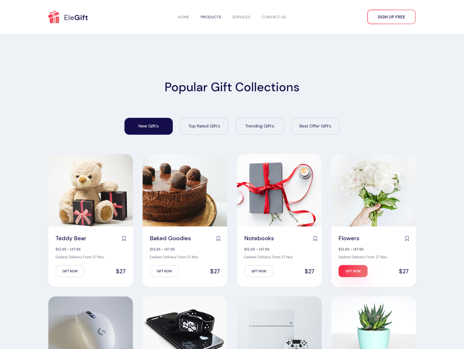 EleGift E-Commerce Website Template By Sabbir @Resimpl For Startise On ...