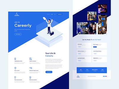 Careerly - Company Career Page Template V1 agency website branding career career site company career design hiring illustration job board job site landingpage onboarding product ui ux