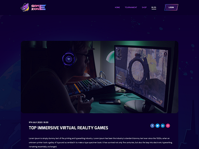 GameZone - Gaming Website Template For Elementor by sabbirmc for  WPDeveloper on Dribbble