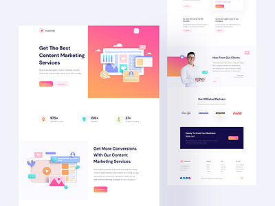 Content Hub - Content Marketing Website Template For Elementor 3d agency website animation content content creation content marketing content strategy gif illustration landingpage marketing marketing agency motion product vector