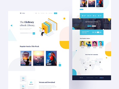 EleBrary - Library Template for Elementor agency website author book design illustration landingpage library library app library website online book online book shop online shop product reading reading book