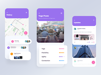 App UI - Timeline | Exo UI kit app ui app ui design app ui kit design location map mobile app mobile ui product timeline ui ux