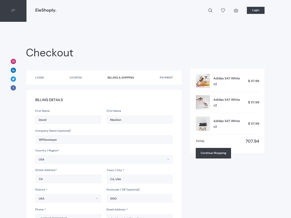 EleShoply Ecommerce Website Template by sabbirmc for Startise on Dribbble