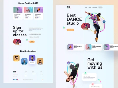 Dance Studio - Personal Dancer Website artist dance dance class dance studio dancer hiphop instructor jazz landingpage music band musician product school singer ui ux