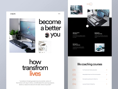 Surfguide - Life Coach Landing Page agency website animation branding corpoprate design illustration landingpage life coach product typography ui ux website