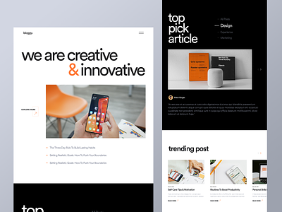 Bloggy - Blog Website agency website article blog post branding creative design landingpage product typography ui ux web website