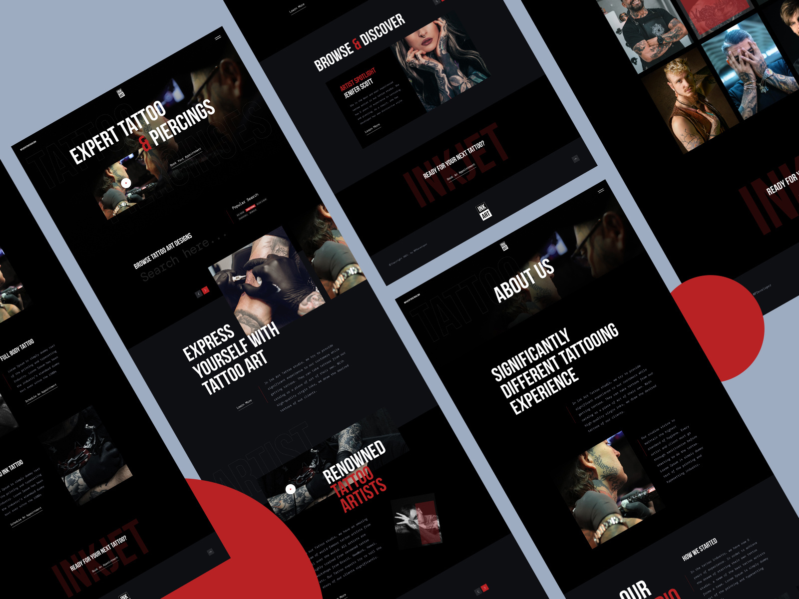Ink Art Tattoo Studio site Template by sabbirmc for Startise on