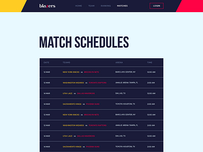 Blazers - Basketball team Website match schedule match sports event sports team club baseball team play sports player basketball