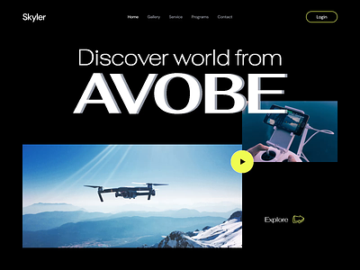 Skyler - Drone Photography Template For Elementor animation arial photography design drone drone photography drone shot gif interaction landingpage micro interaction photography studio