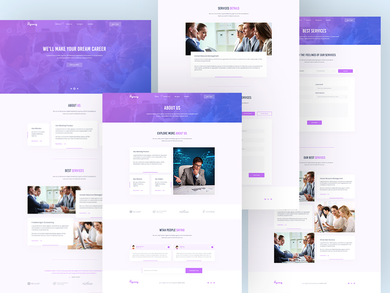 Services Provider Agency Full Website by Sabbir @Resimpl on Dribbble