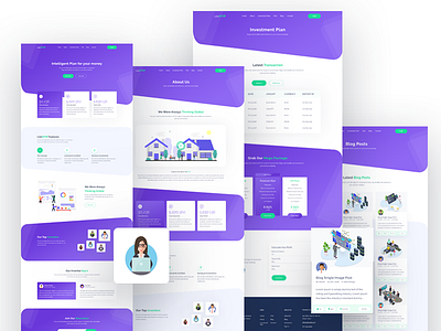 HYIP Investment Website PSD Template bank bitcoin crypto currency design hyip illustration investment isomatric payment website
