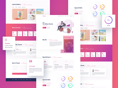 Portfolion - Personal Portfolio Website agency website cv cv resume template illustration landing page personal blog personal portfolio portfolio product resume