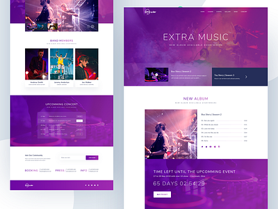 Music Band Website Homepage agency website artist bitcoin brand design dj party illustration music night club party product song typography