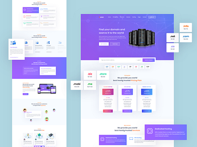 Web/Domain Hosting Website Homepage branding digital marketing domain domain hosting hosting hosting landingpage hosting website illustration investment landingpage marketing payment web hosting
