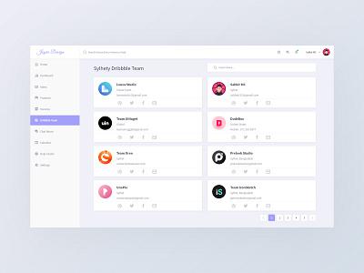 Team Interface - Dashboard