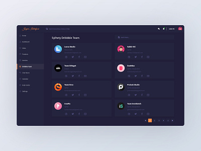 Dark Team Interface - Dashboard