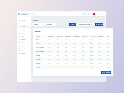 OnTimer: Time Tracking, Scheduling & Monitoring Web App admin panel admin template agency website app branding dashboad dashboard design dashboard ui design icon landingpage monitoring dashboard product statistic time tracking typography ui ux web web app