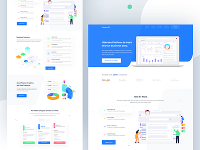 UltraData.24 - SAAS Landing Page icon illustration landingpage product saas saas landing page typography ui ux vector web