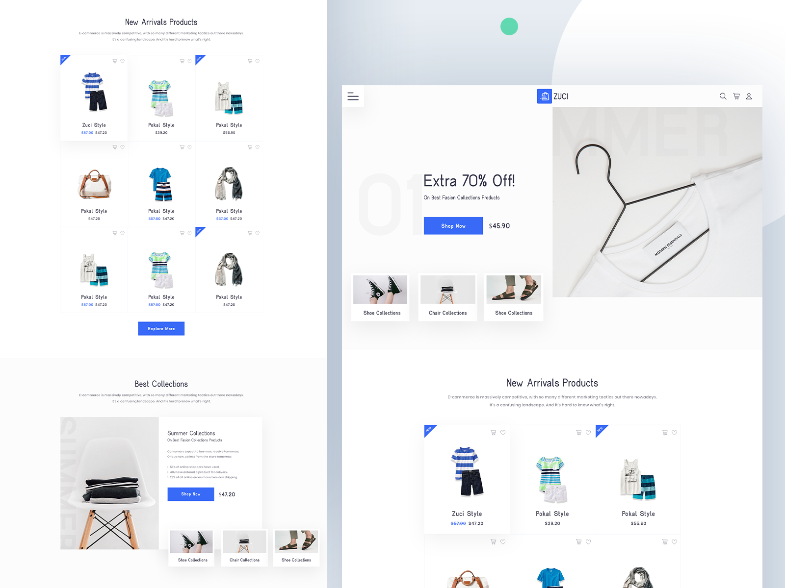 E commerce Website Template by sabbirmc for Startise on Dribbble