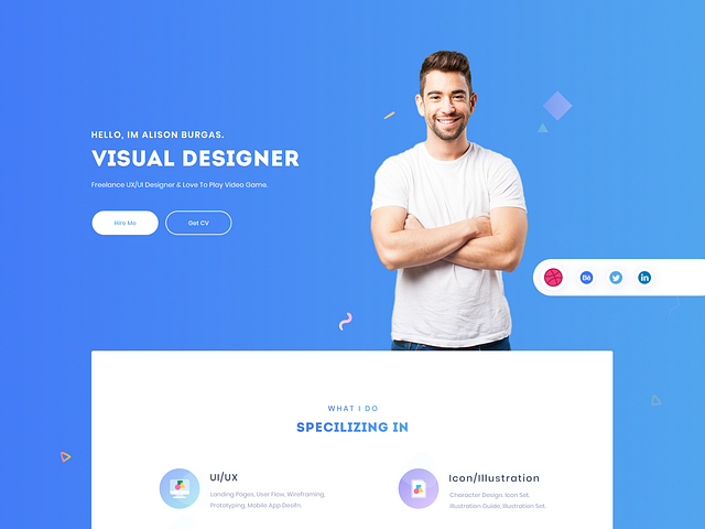 Personal Portfolio, CV & Resume Template by sabbirmc for WPDeveloper on ...