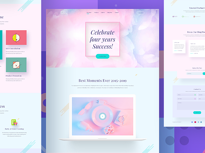 Anniversary Template V1 2020 agency website anniversary annual branding celebrity color designs event gradient illustration landingpage new year product typography ui ux