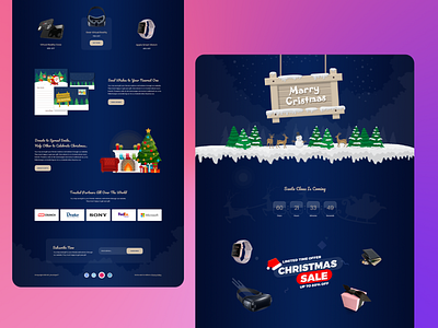 Christmas Landing Page 2020 agency website character design christmas landing page christmas offer design discount illustration landingpage new year product vector