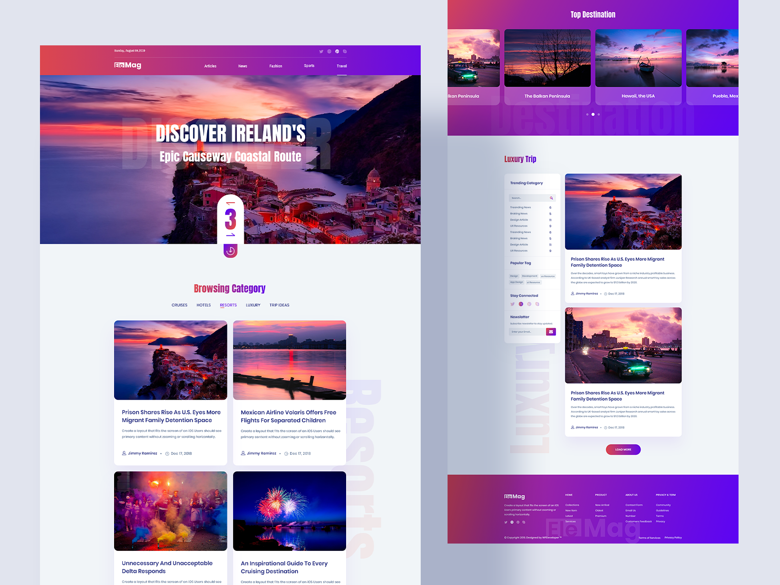 EleMag - Travel Magazine Blog Template by Sabbir @Resimpl for Startise ...