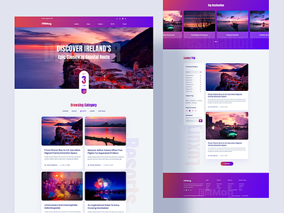 EleMag - Travel Magazine Blog Template agency website app blog blog details blog template design illustration landingpage magazine single blog travel travel agency travel blog typography ui ux